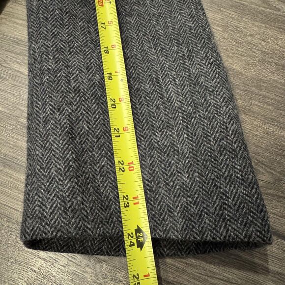 Vintage Silversteins Overcoat Mens L Gray Herringbone Pure Wool Topcoat Long - Picture 10 of 10